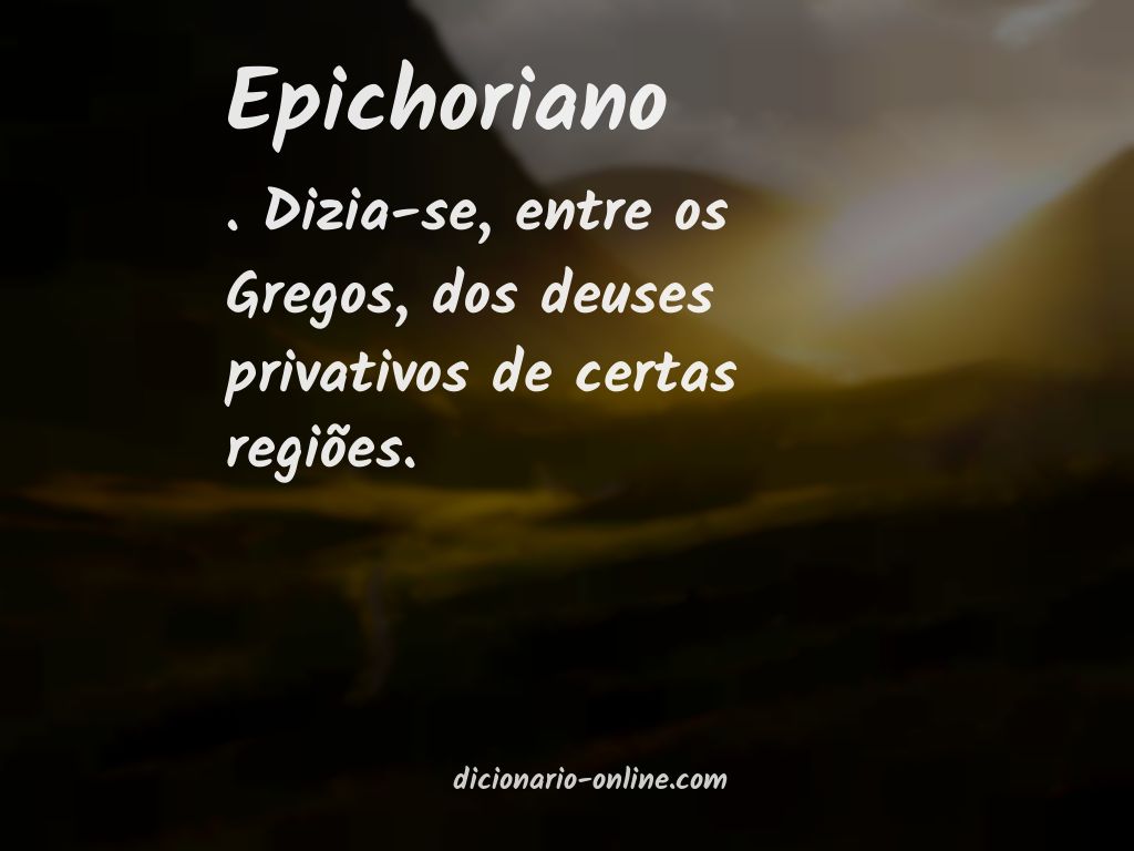 Significado de epichoriano