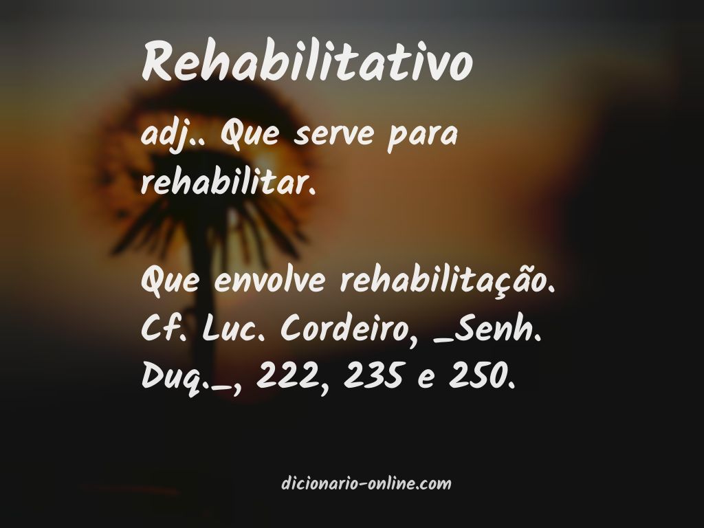 Significado de rehabilitativo