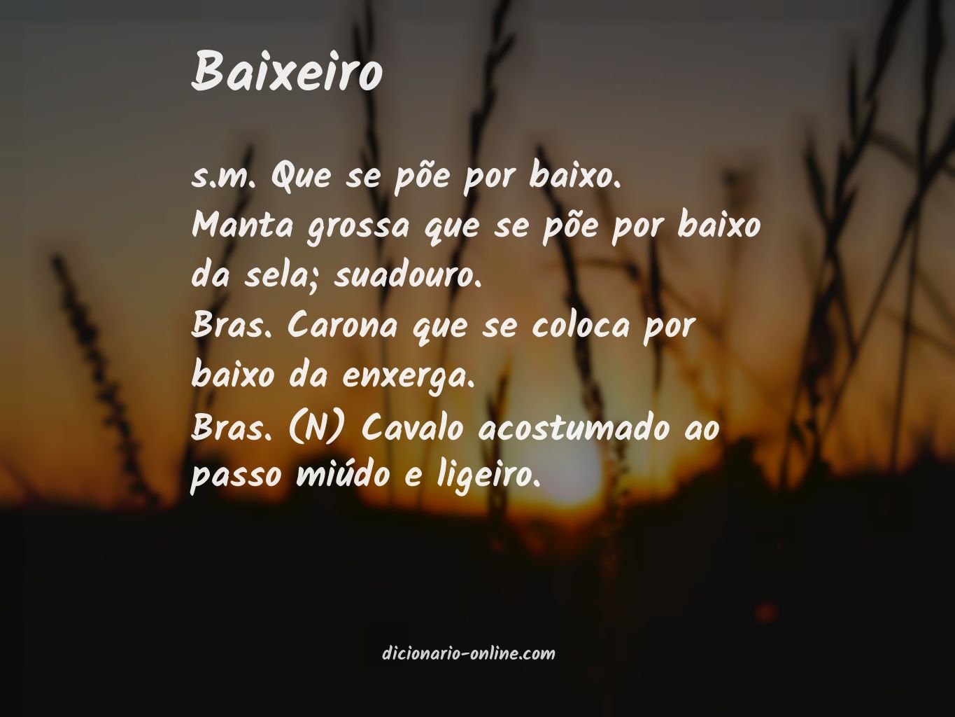 Significado de baixeiro