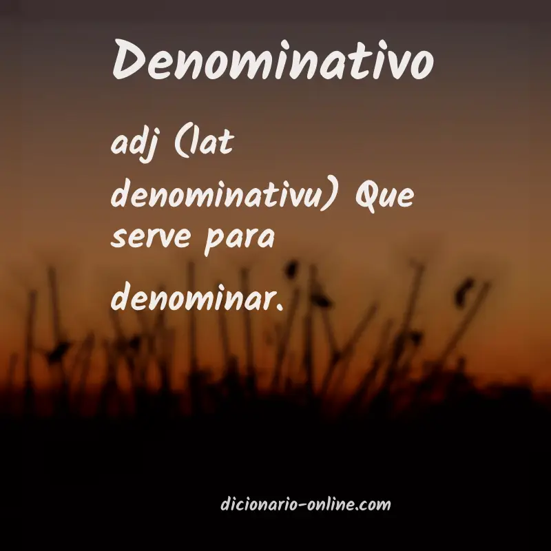 Significado de denominativo