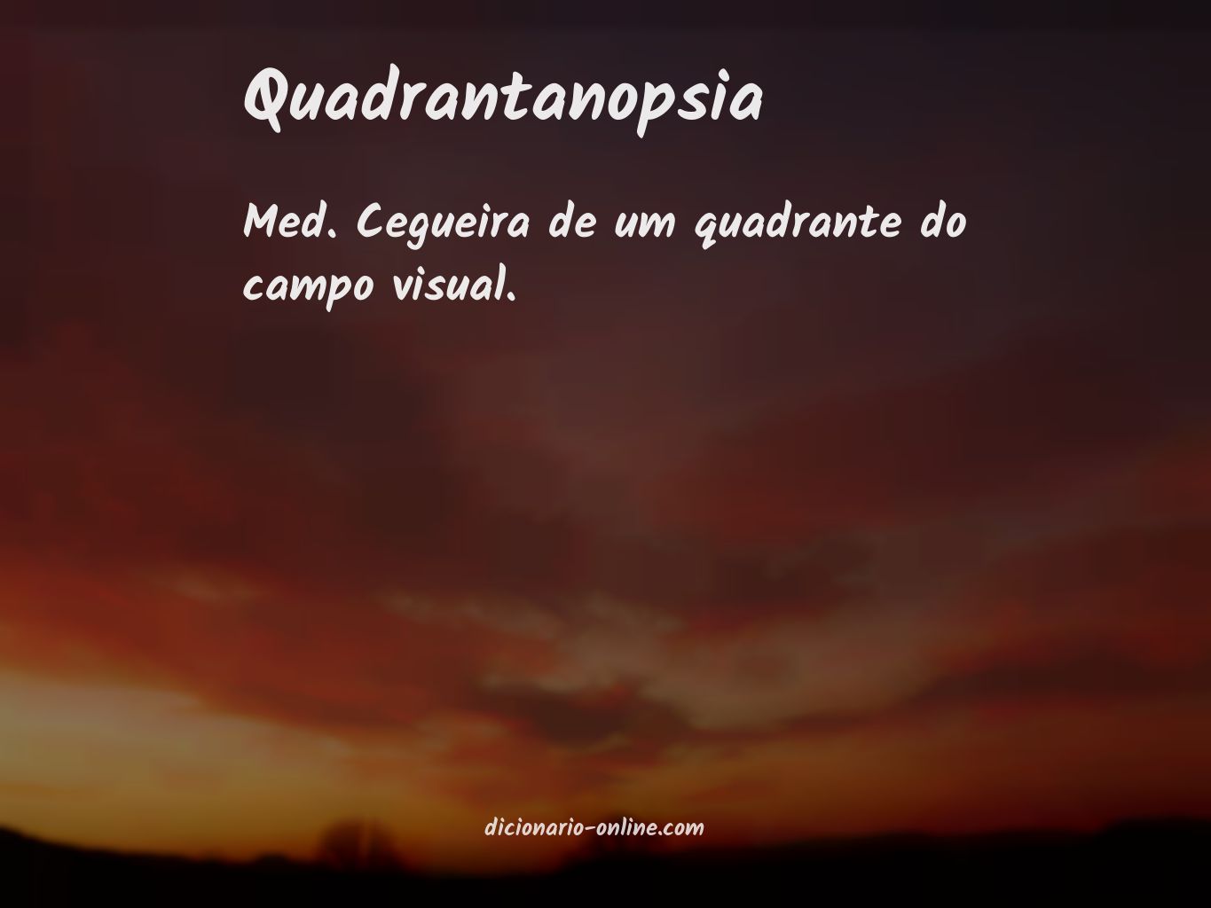 Significado de quadrantanopsia