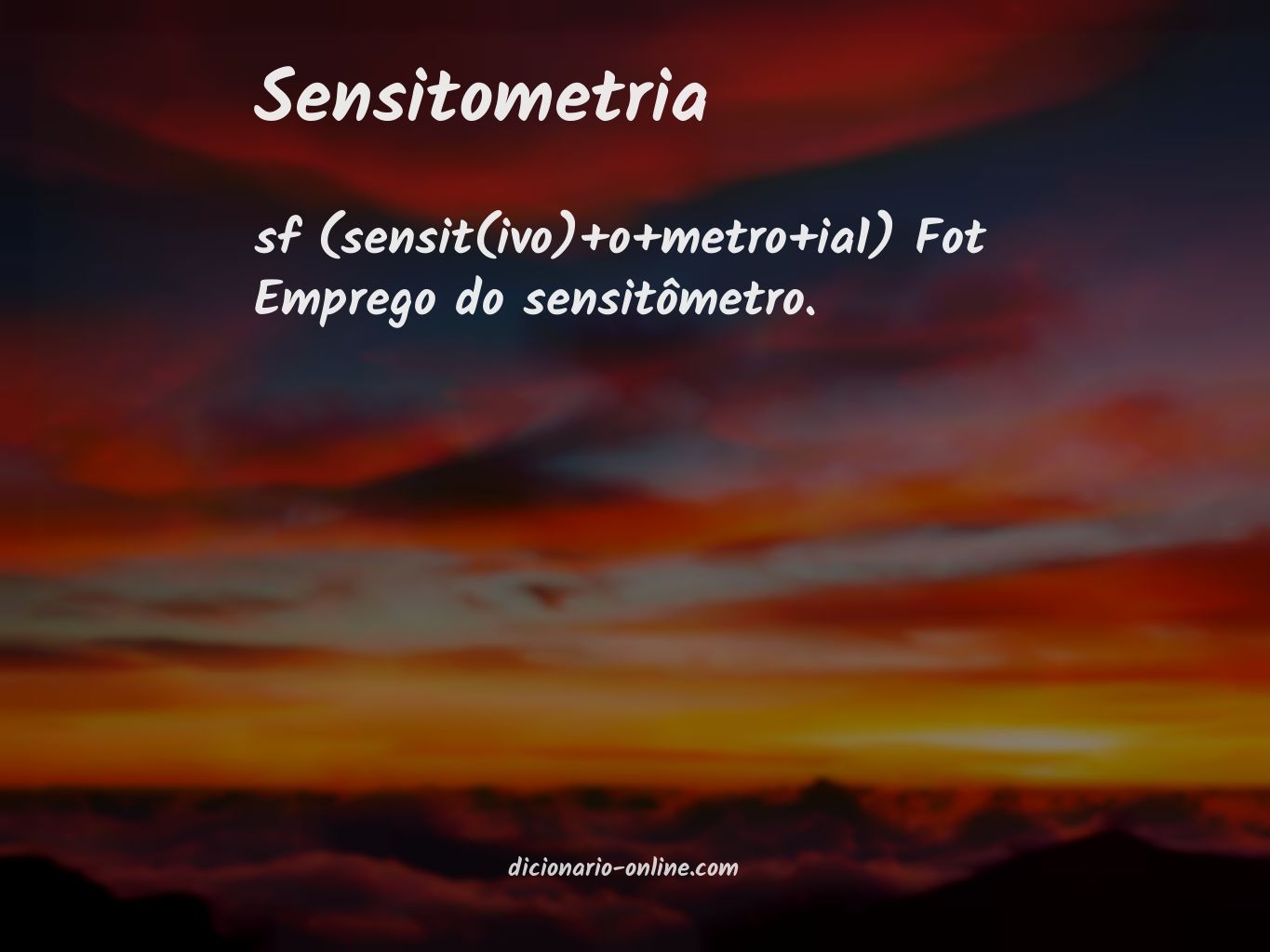 Significado de sensitometria