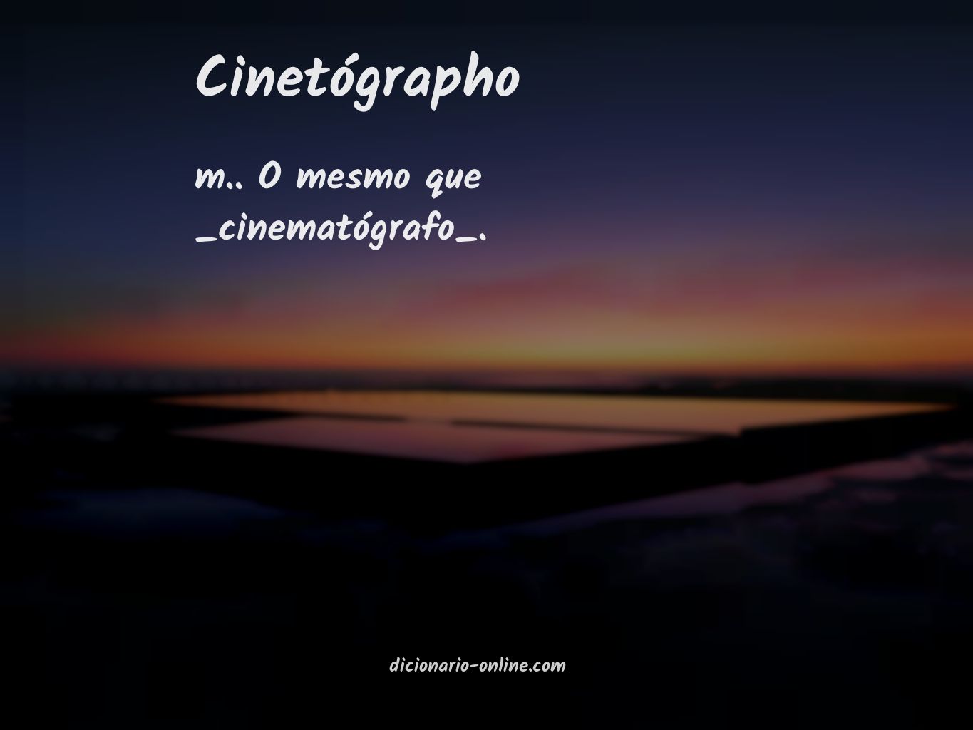 Significado de cinetógrapho