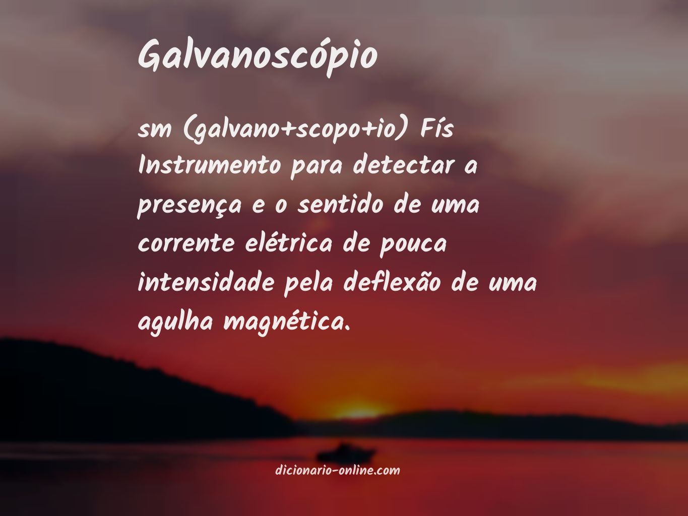 Significado de galvanoscópio