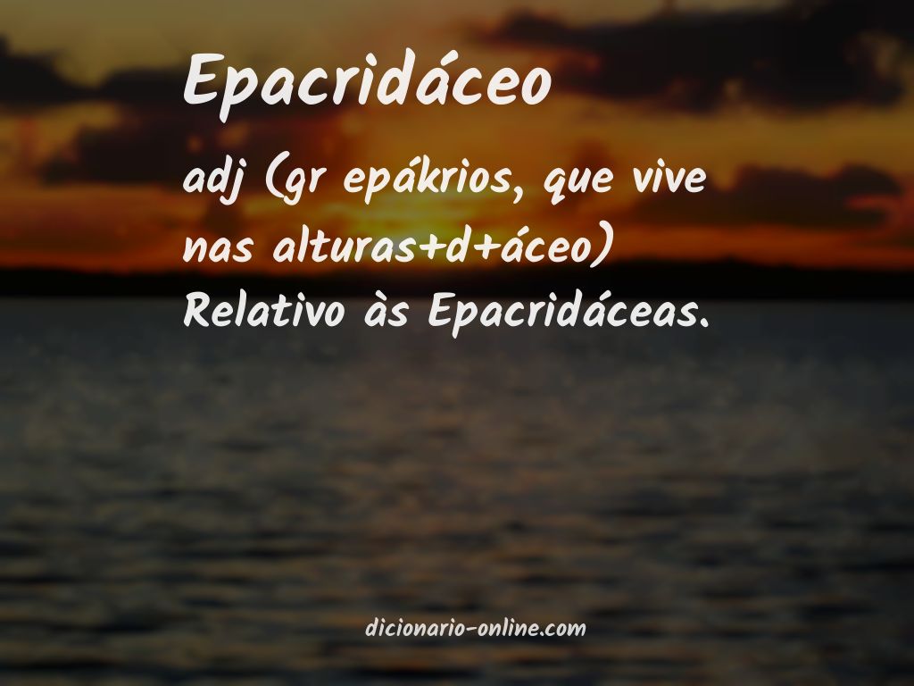 Significado de epacridáceo