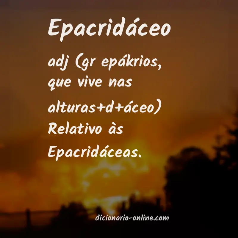 Significado de epacridáceo