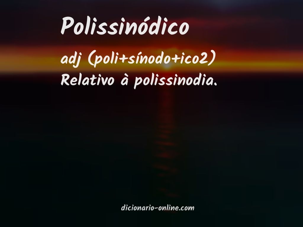 Significado de polissinódico