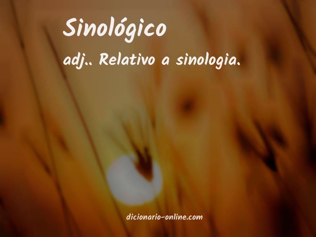 Significado de sinológico