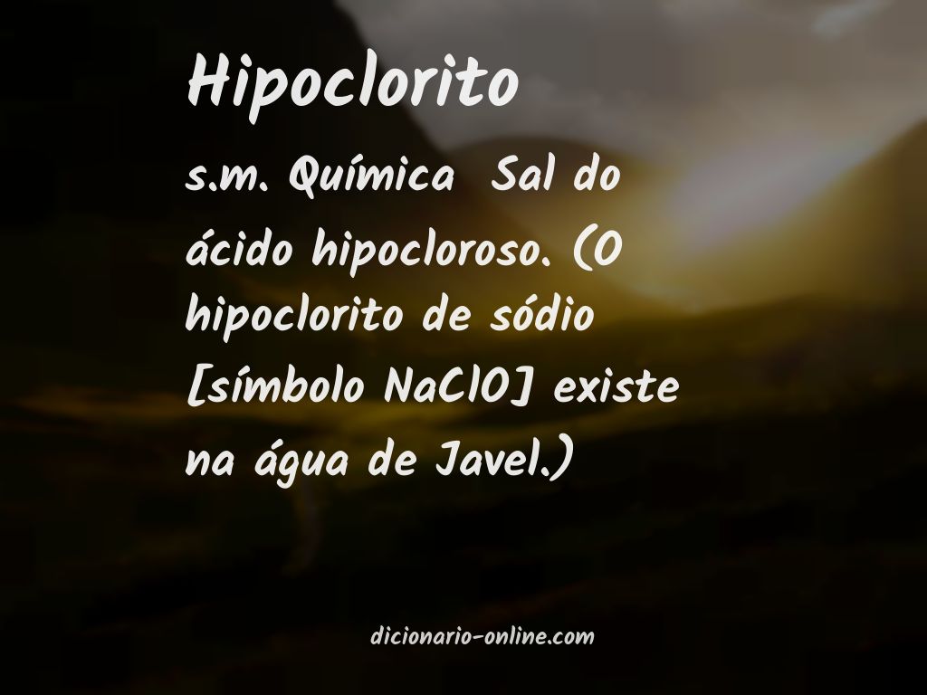 Significado de hipoclorito