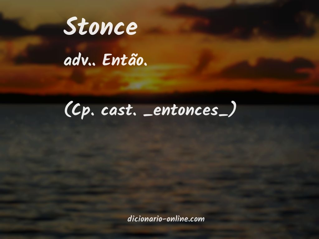 Significado de stonce