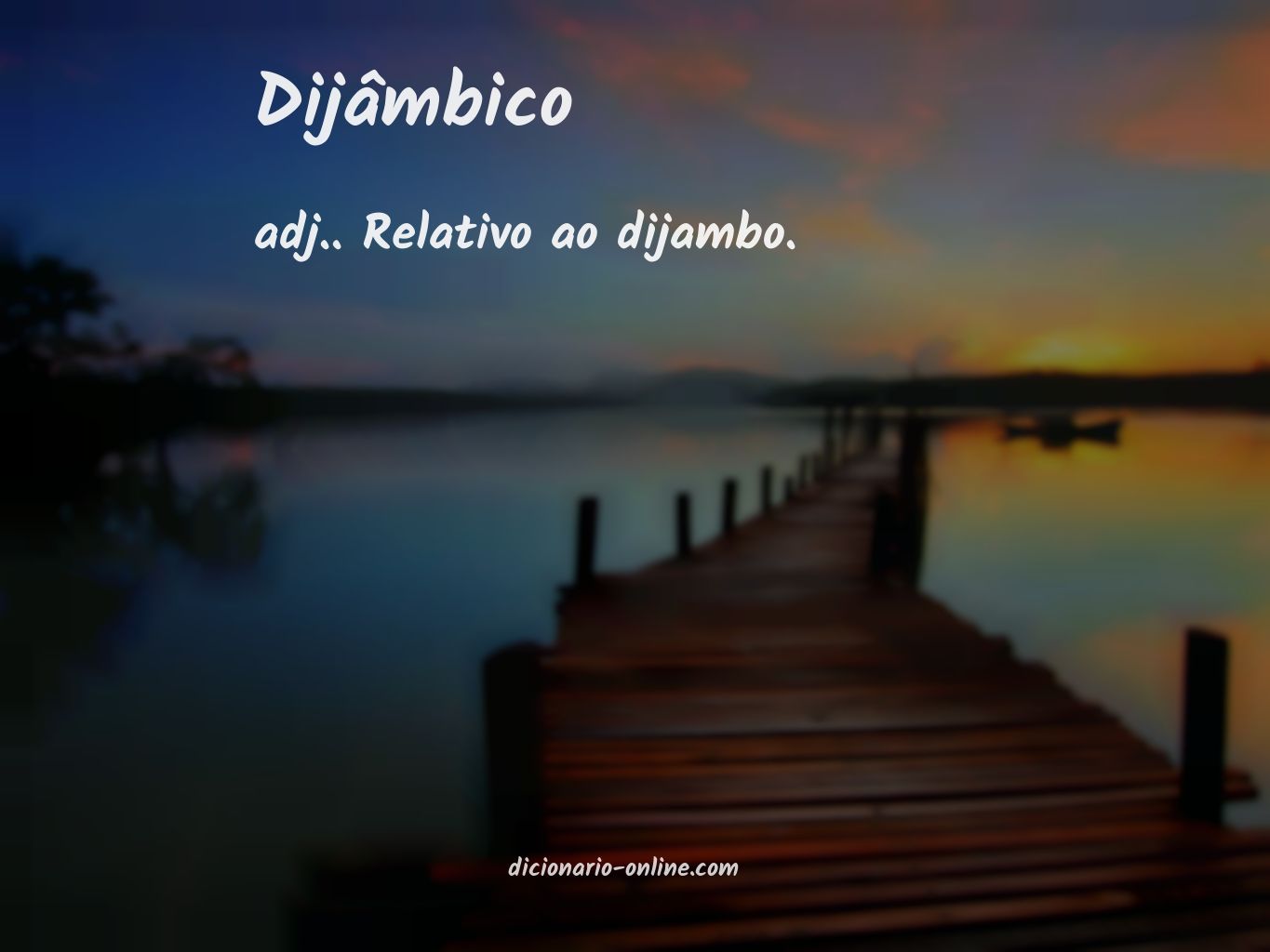 Significado de dijâmbico