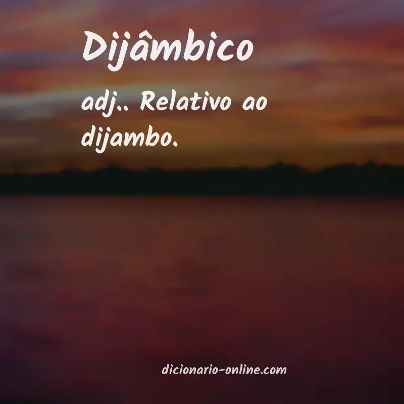 Significado de dijâmbico