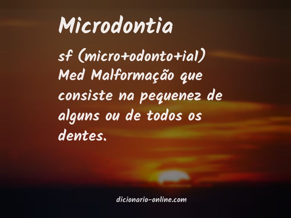 Significado de microdontia