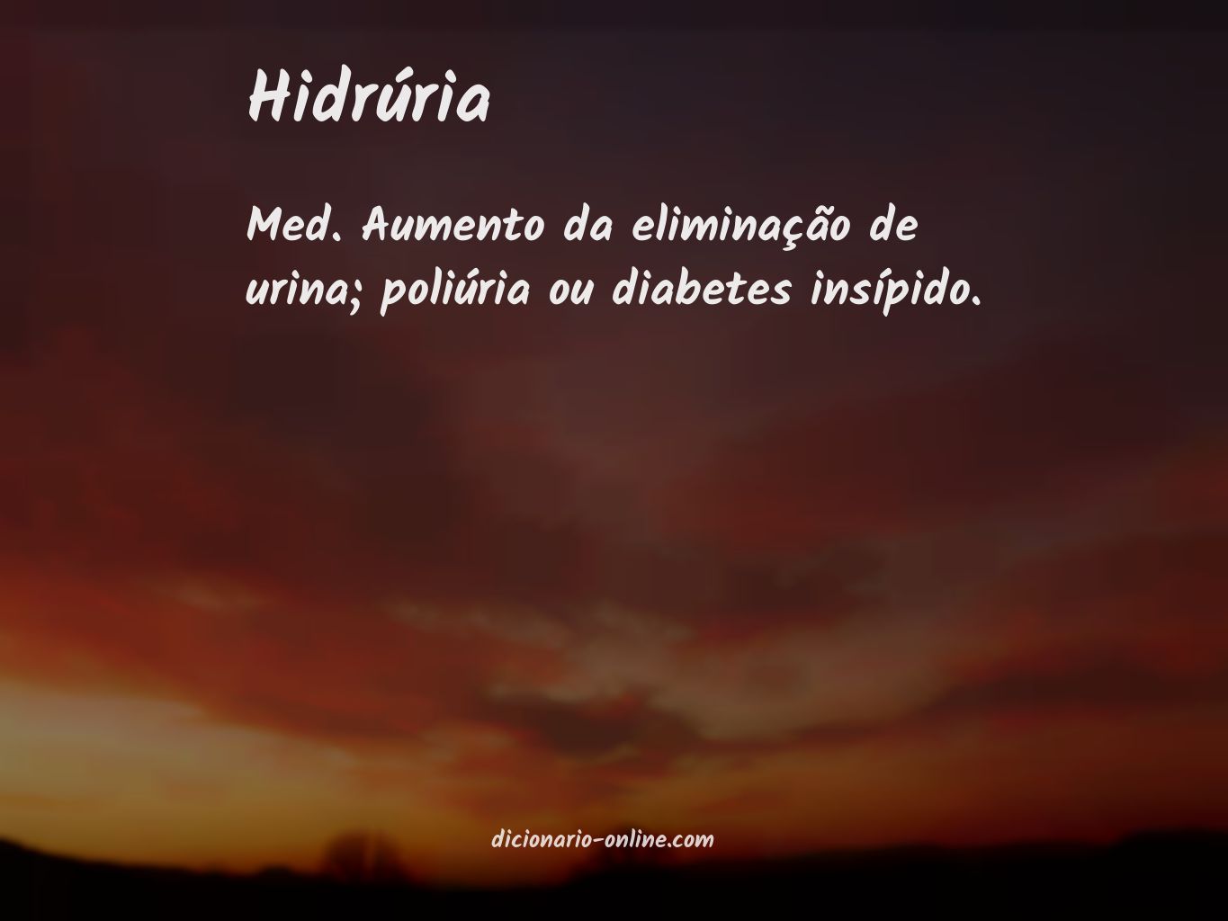 Significado de hidrúria