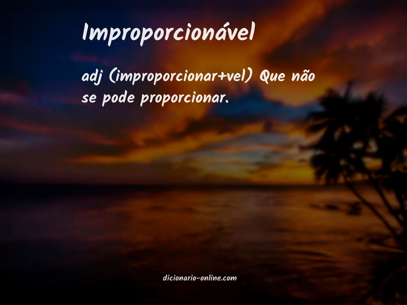 Significado de improporcionável