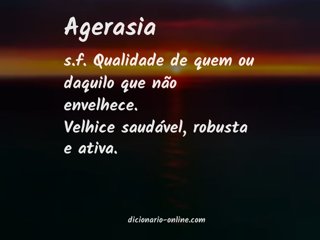 Significado de agerasia