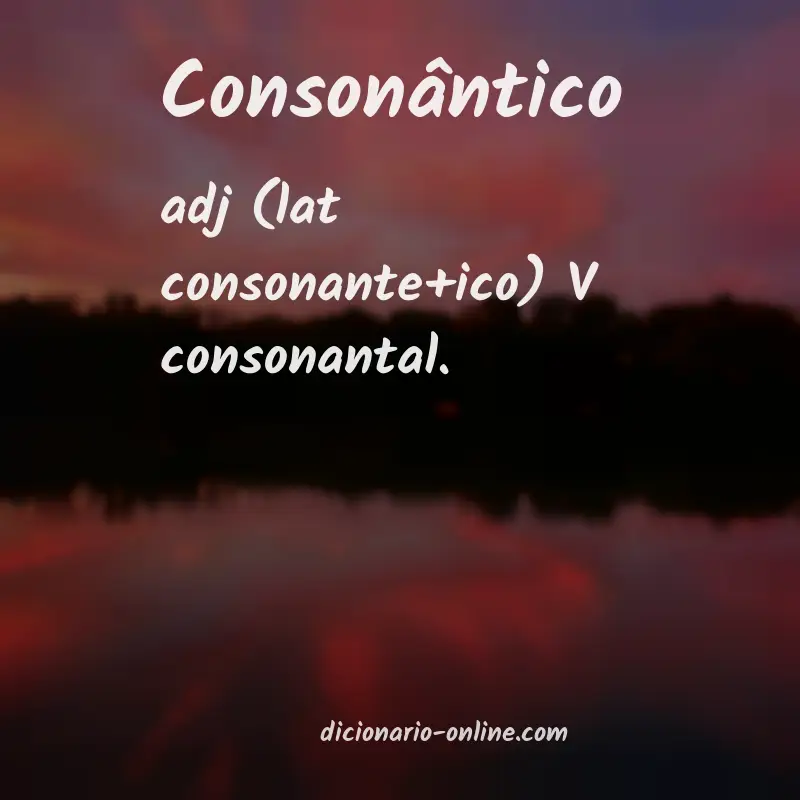 Significado de consonântico