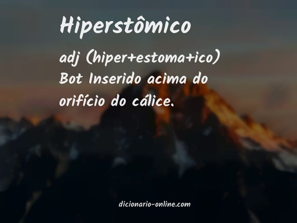 Significado de hiperstômico