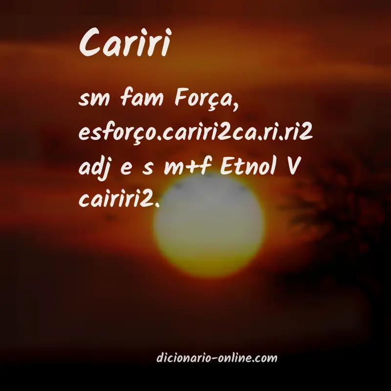 Significado de cariri