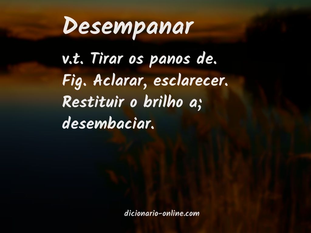 Significado de desempanar