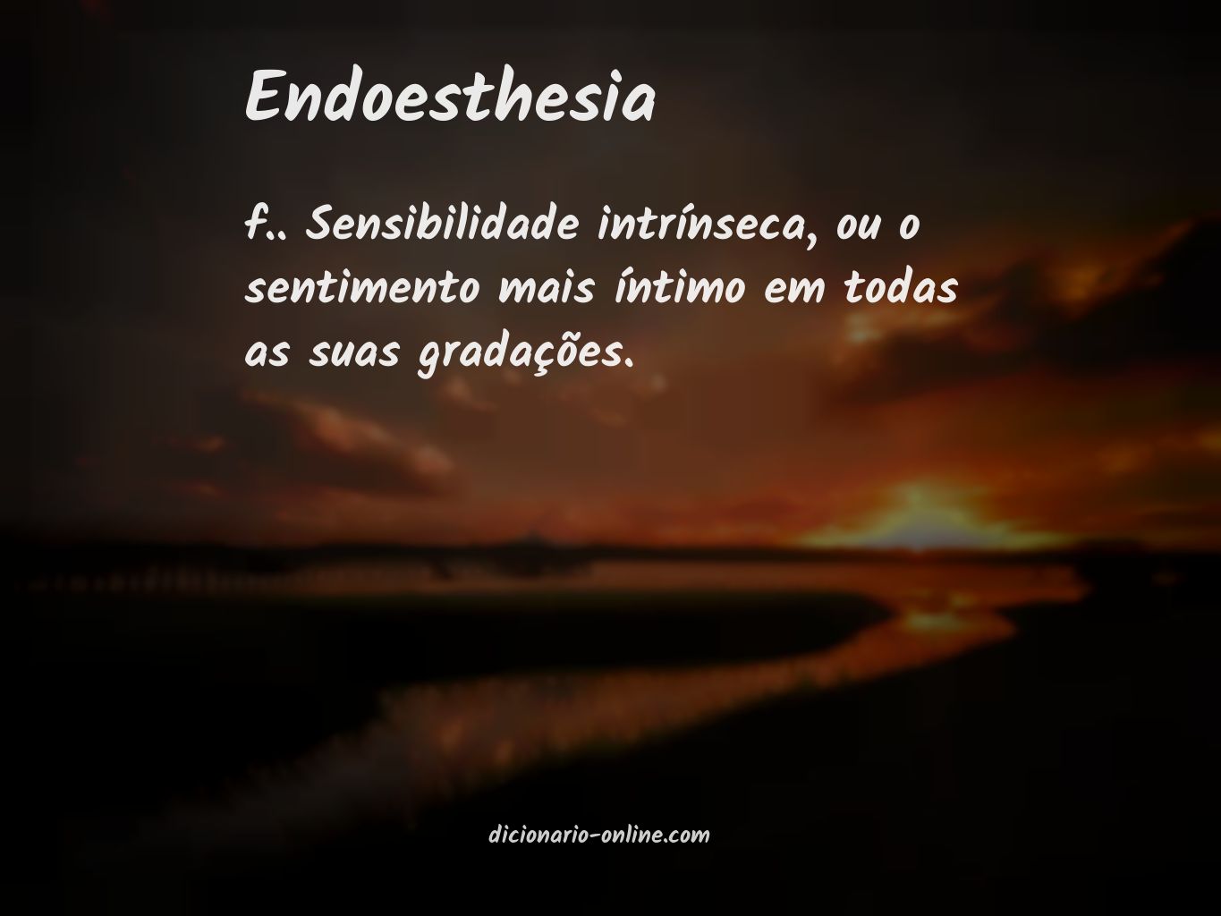 Significado de endoesthesia