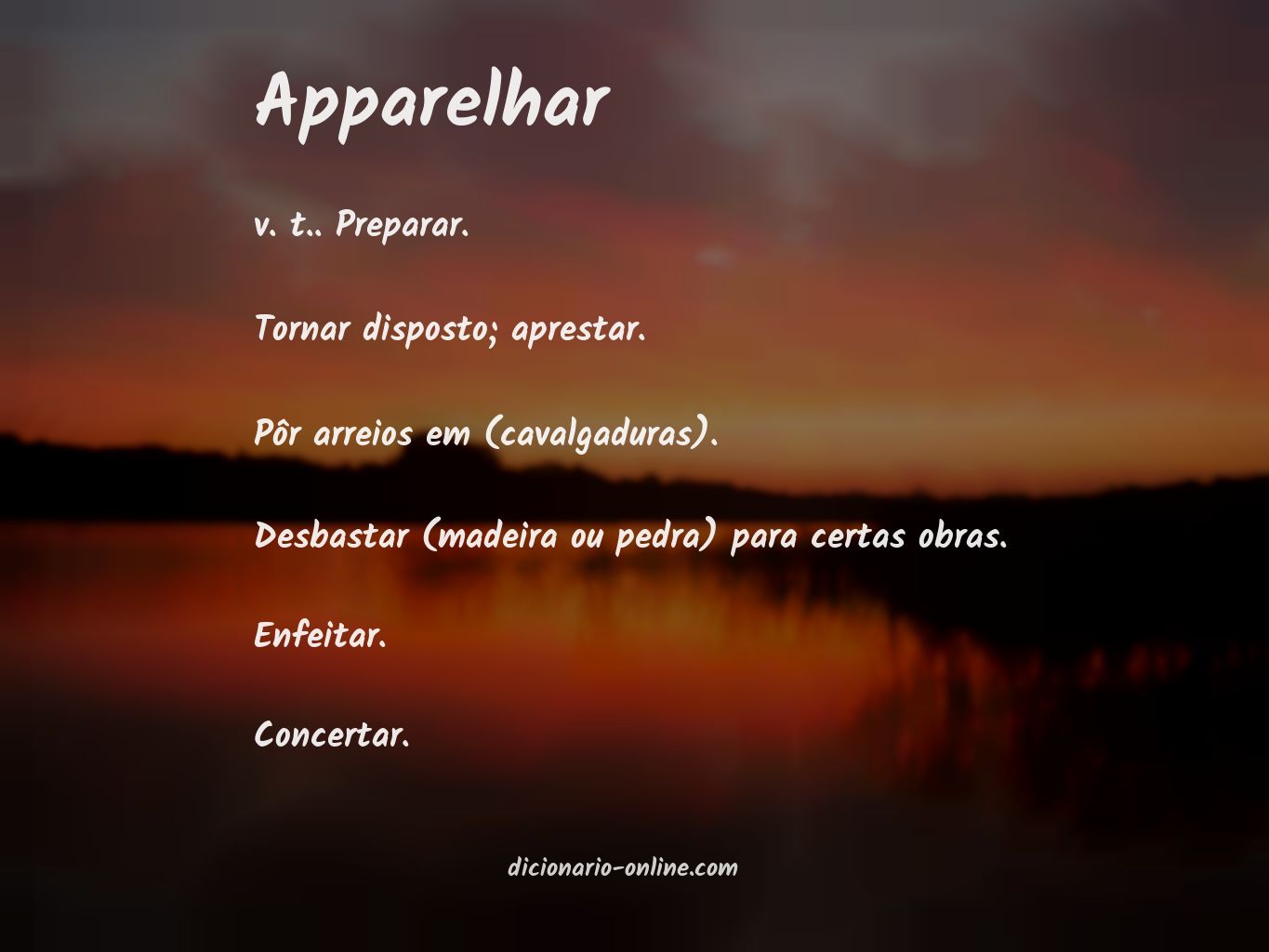 Significado de apparelhar