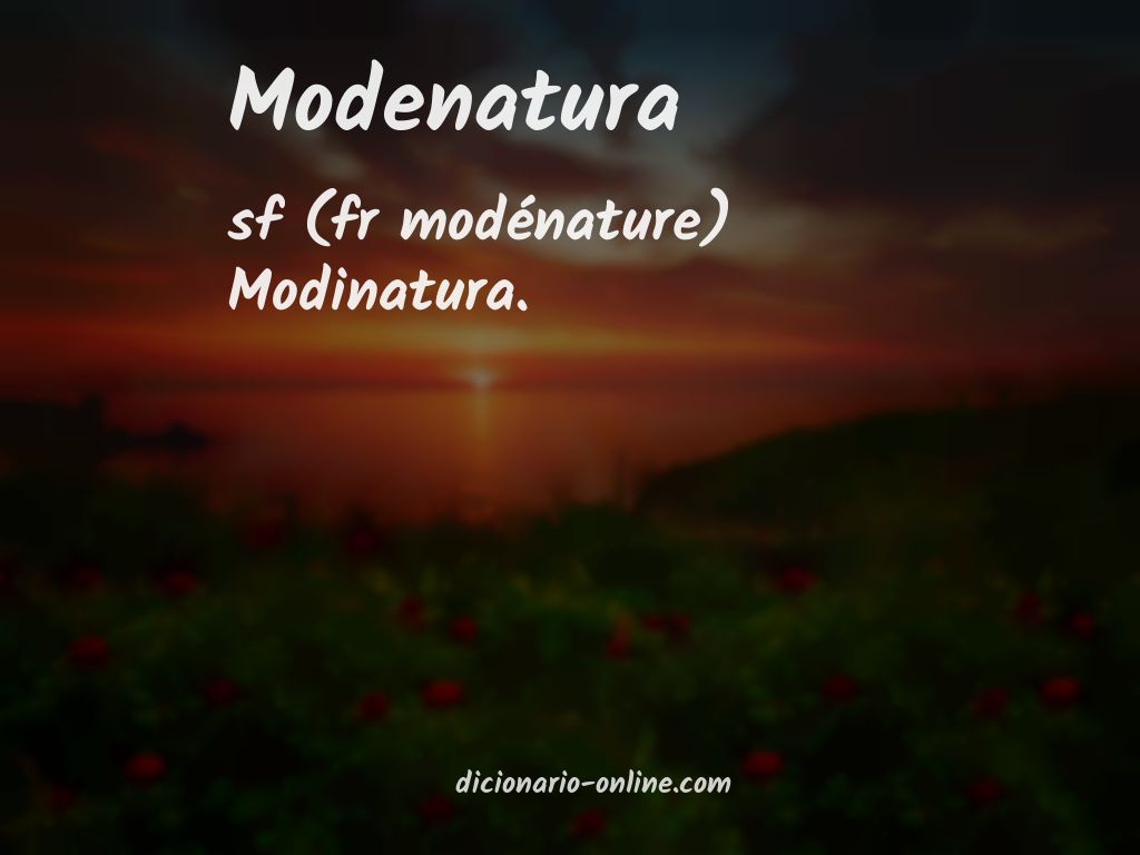 Significado de modenatura