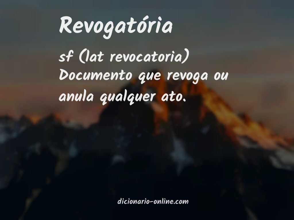 Significado de revogatória