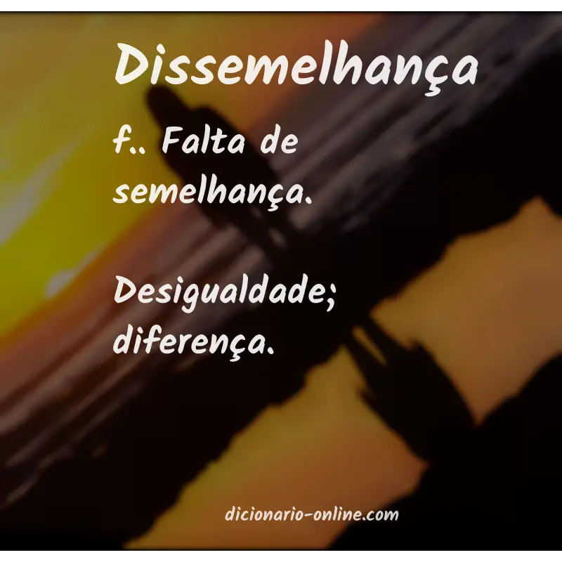 Significado de dissemelhança