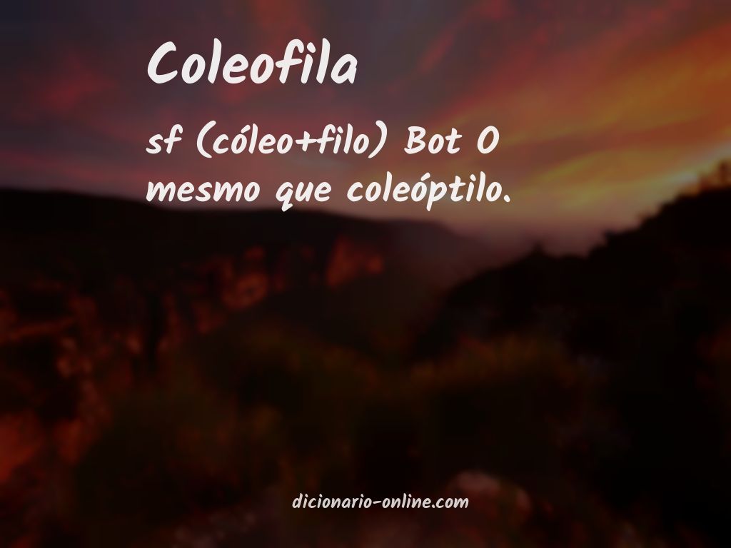 Significado de coleofila