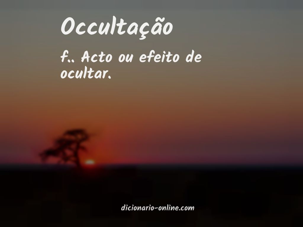 Significado de occultação