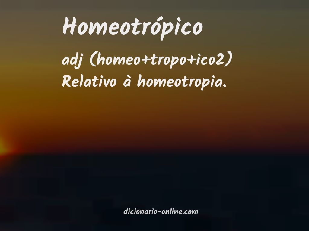 Significado de homeotrópico