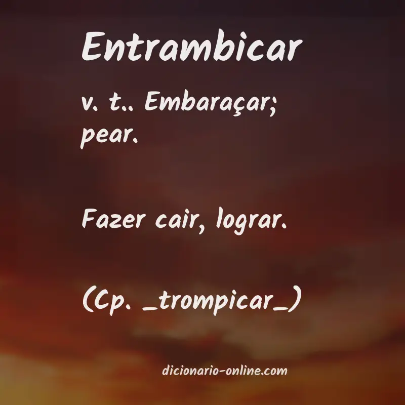 Significado de entrambicar