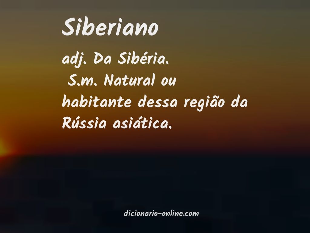 Significado de siberiano