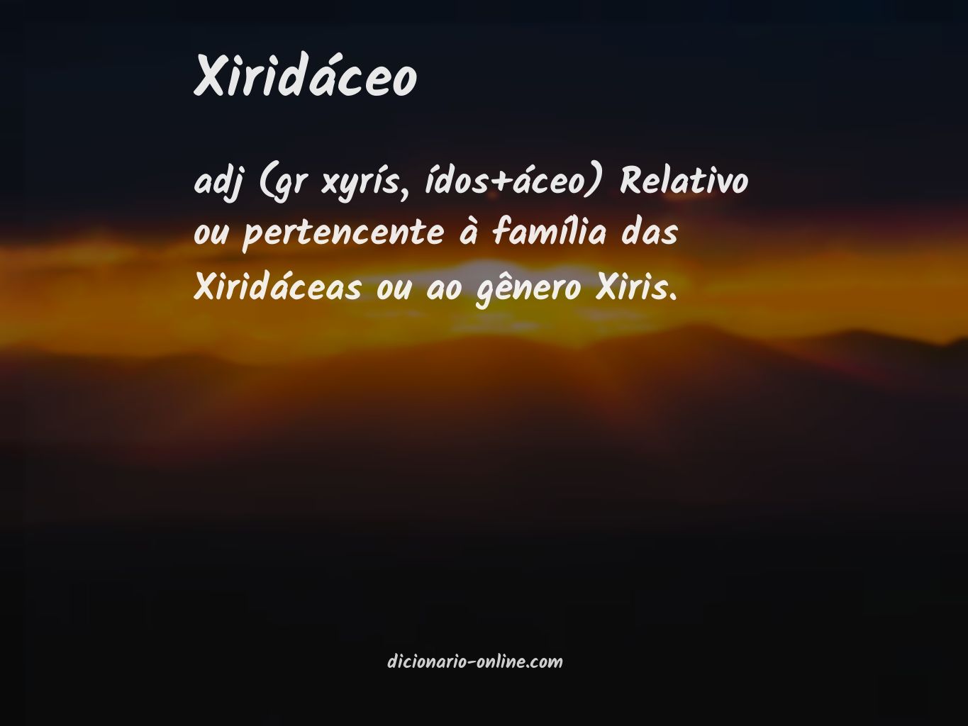 Significado de xiridáceo