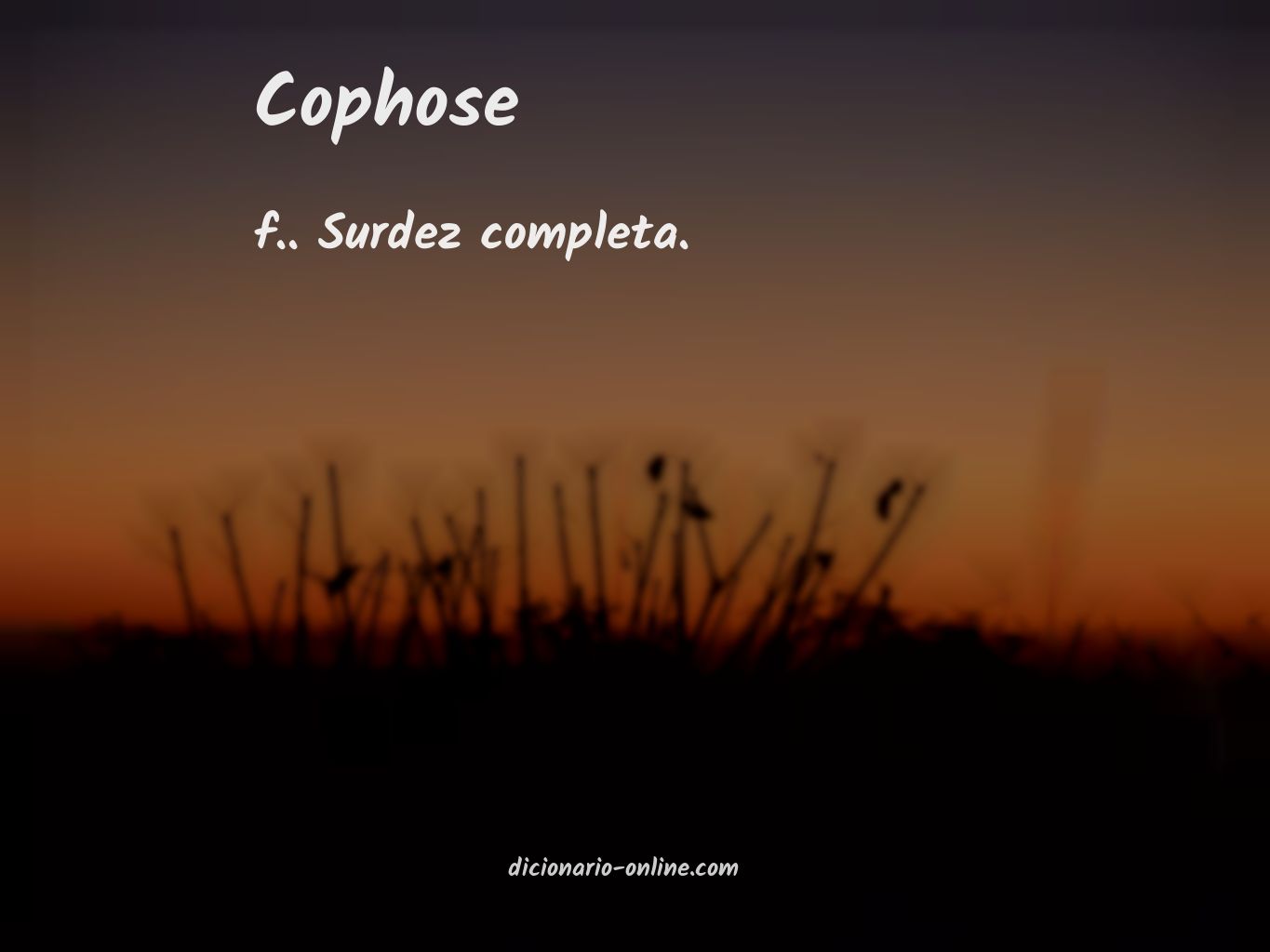 Significado de cophose