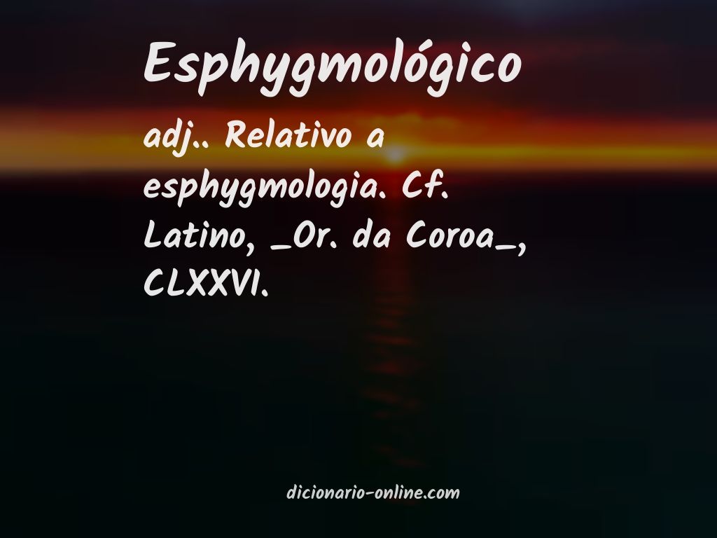 Significado de esphygmológico