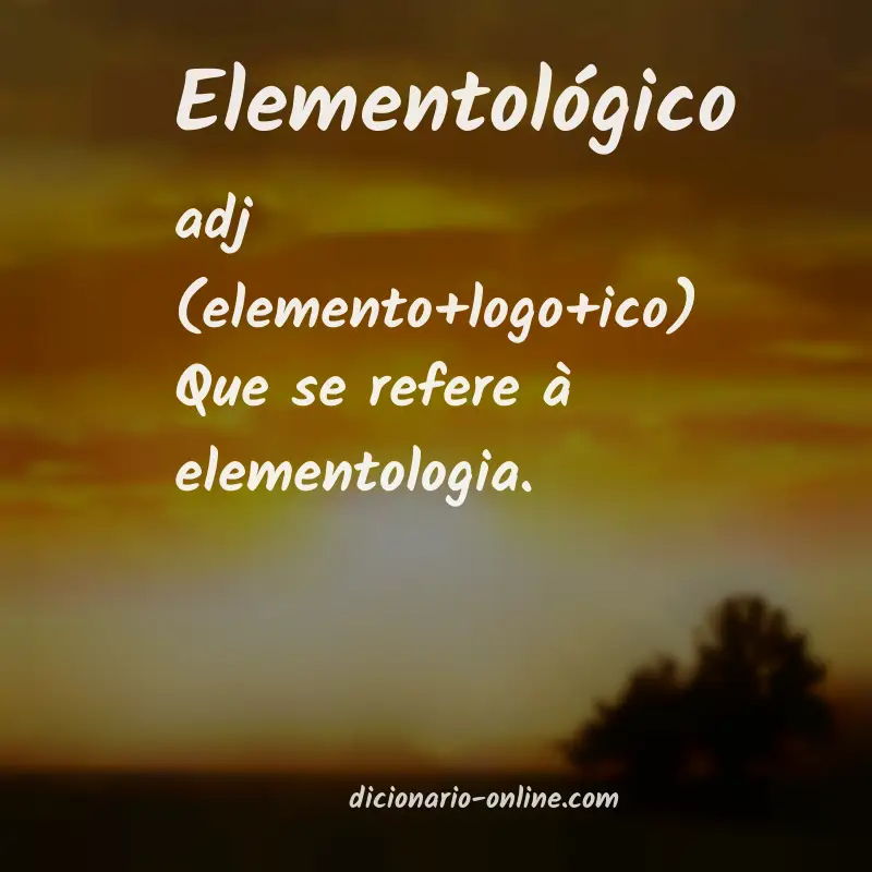 Significado de elementológico