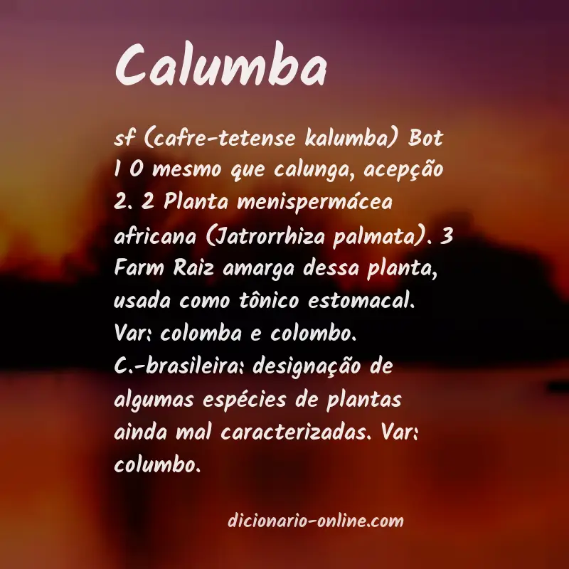Significado de calumba