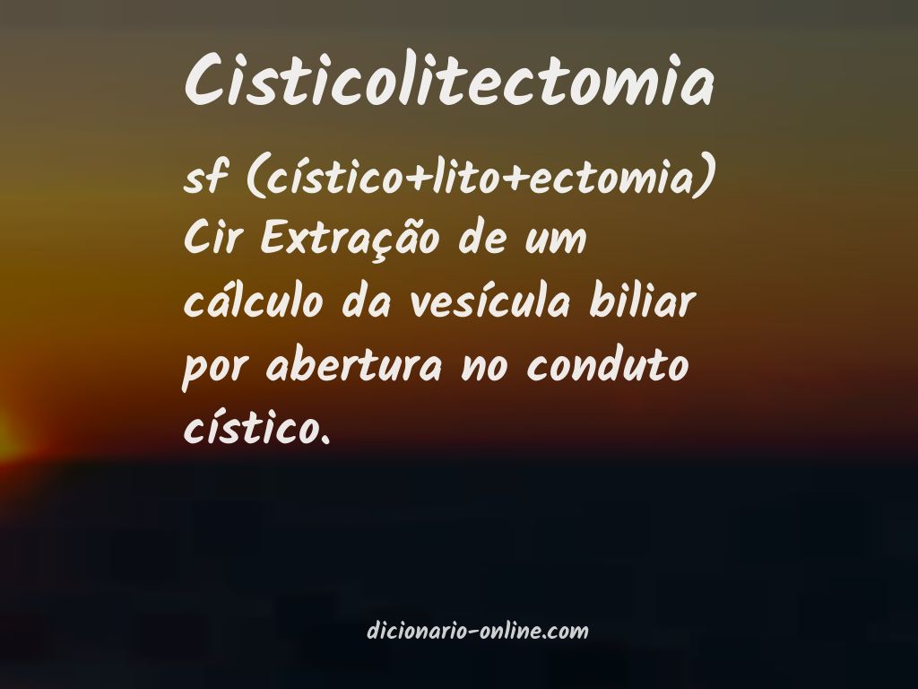 Significado de cisticolitectomia
