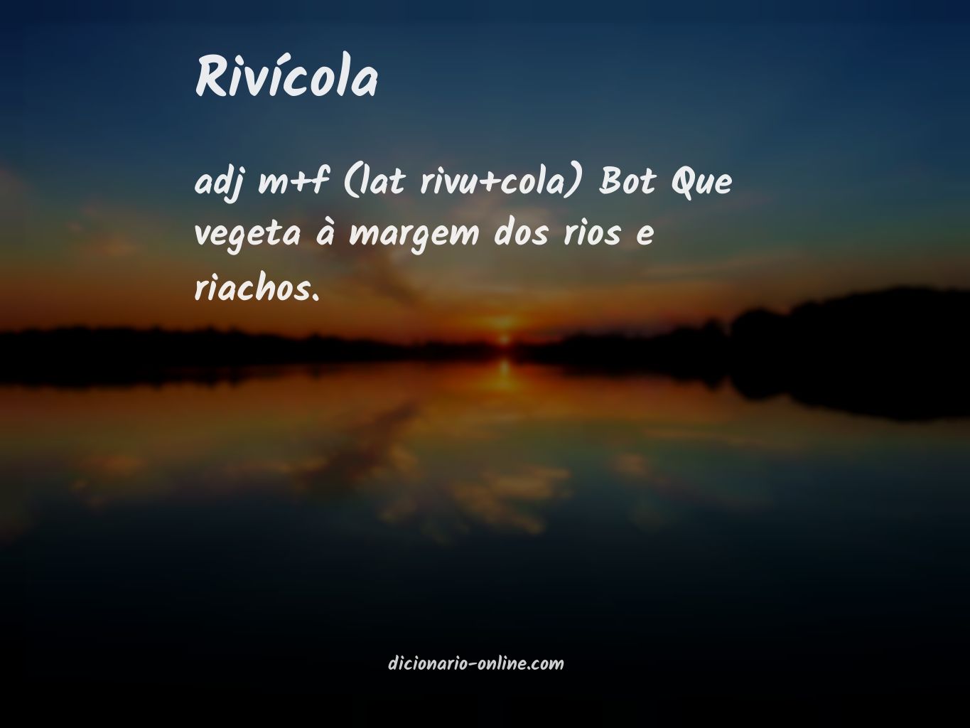 Significado de rivícola