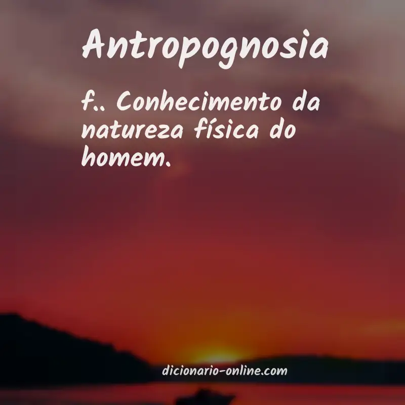 Significado de antropognosia