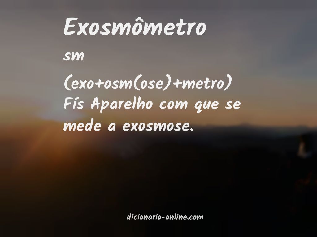 Significado de exosmômetro