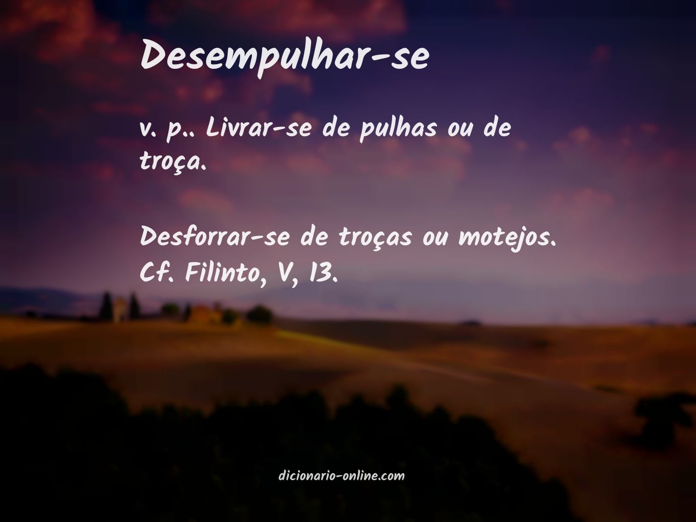 Significado de desempulhar-se