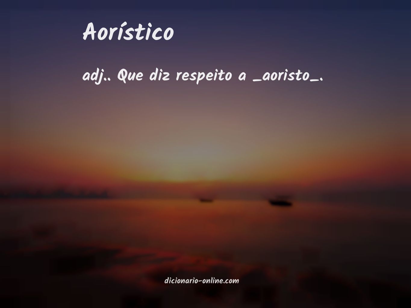 Significado de aorístico