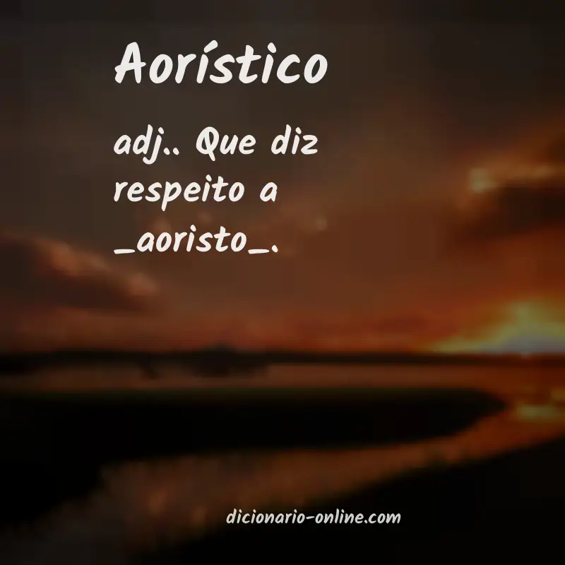 Significado de aorístico