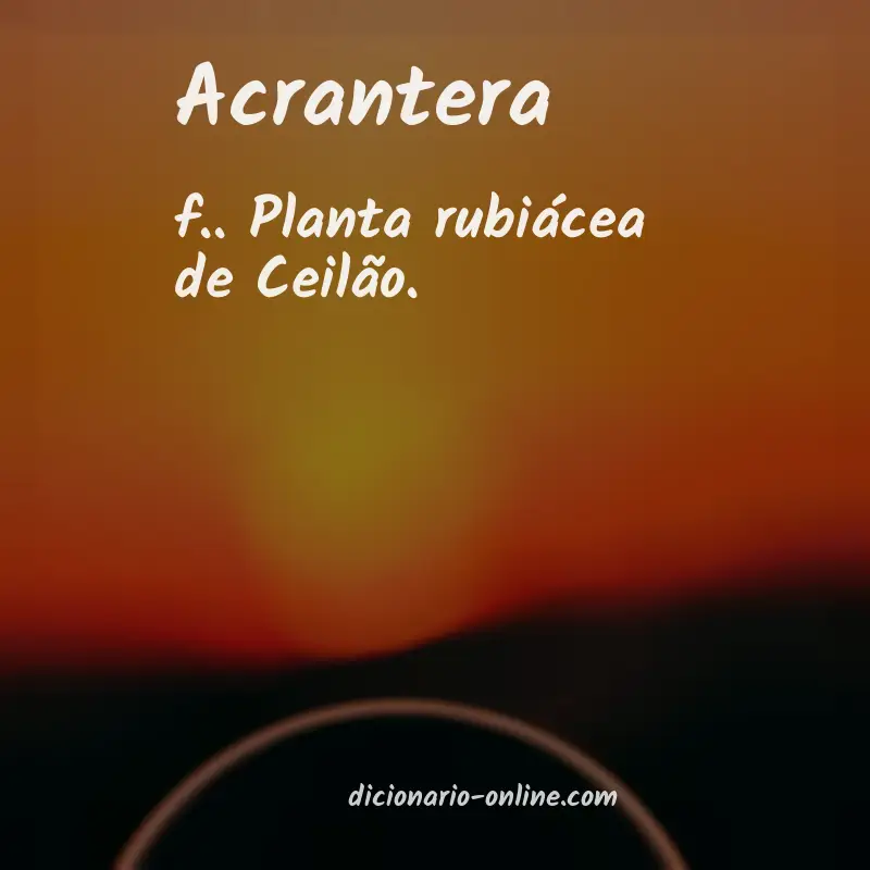 Significado de acrantera