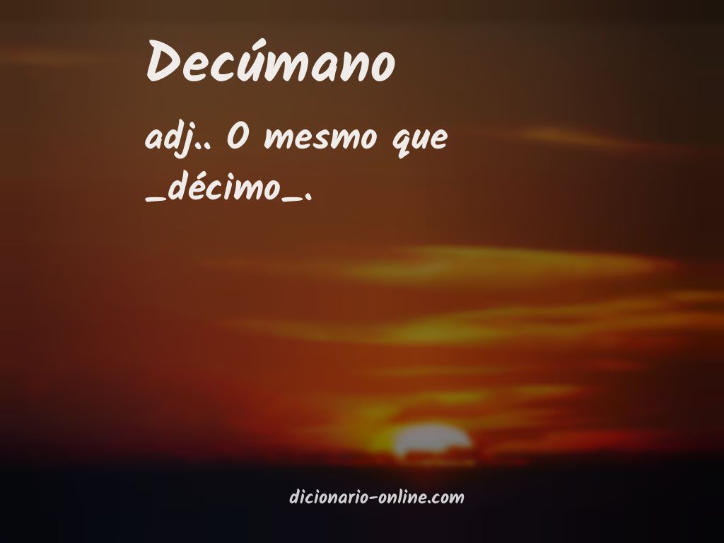 Significado de decúmano