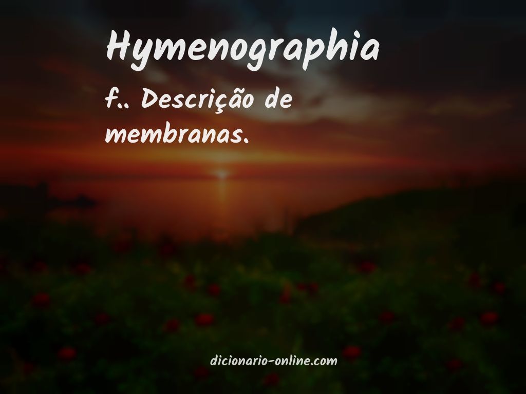 Significado de hymenographia