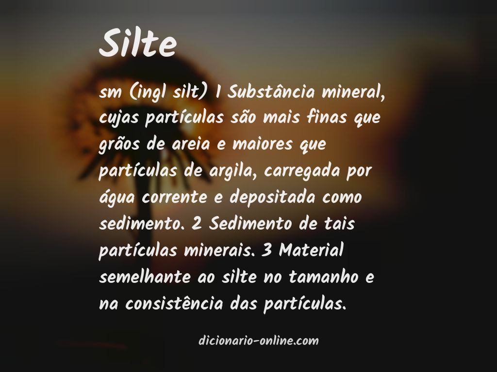 Significado de silte